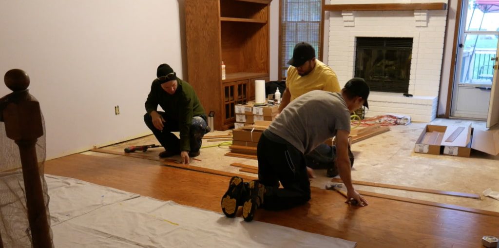Construction Specialties hardwood flooring install